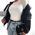 Кроп-топ Rapwriter женский в рубчик, Повседневная Базовая белая футболка с волнистыми линиями и круглым вырезом, с длинными рукавами, уличная одежда для стрейч-футболка, 2020