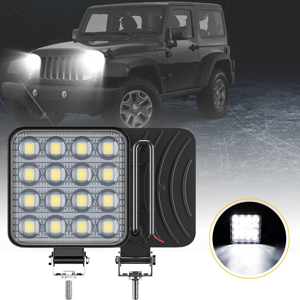

48W LED Work Light Square Light Super Bright Daylight White Light for Car Motorcycle Trucks