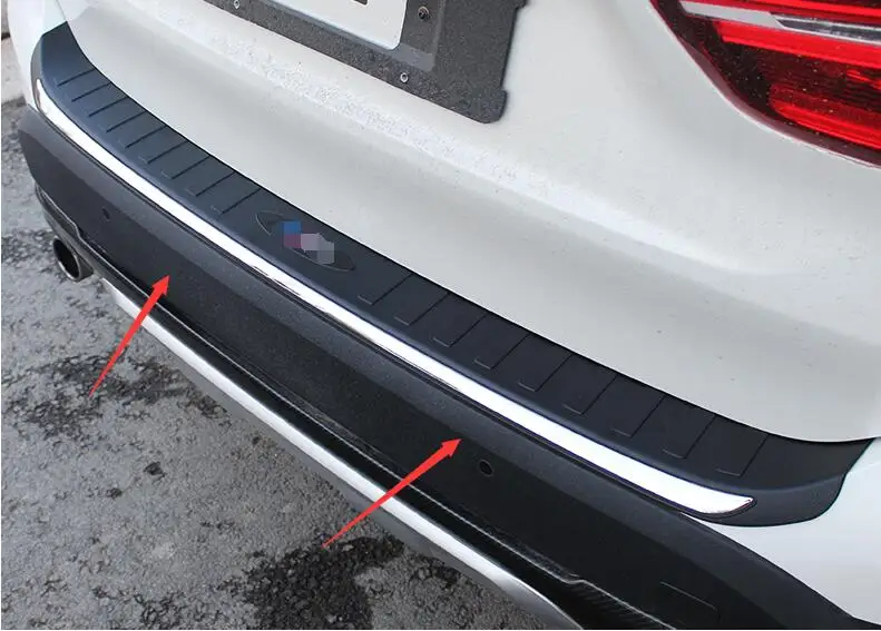 

Для BMW X1 F48 2016 2017 черный пластик и нержавеющая сталь сзади внешней загрузки бампера пластины протектор 1 шт. модификация автомобиля