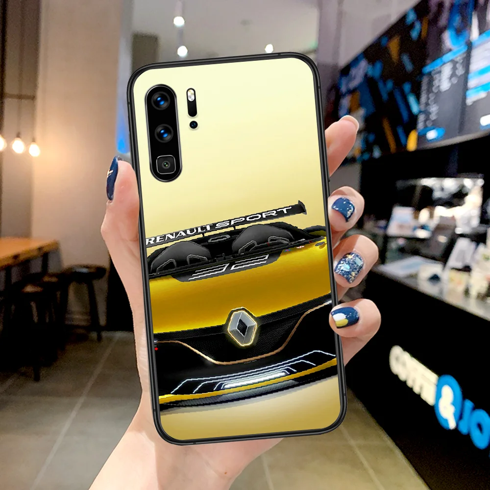 

Luxury Renault Cool Car Phone Case For Huawei P Mate Smart 10 20 30 40 Lite Z 2019 Pro black Hoesjes Trend Back 3D Waterproof