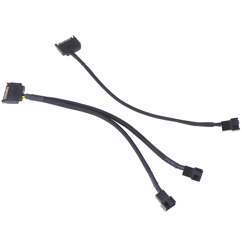 

1Pc Sleeved SATA 15Pin To 3Pin 4Pin Cooling Fan Power Adapter Extension Cable Wire Cord Computer Cables Accessory High Quality