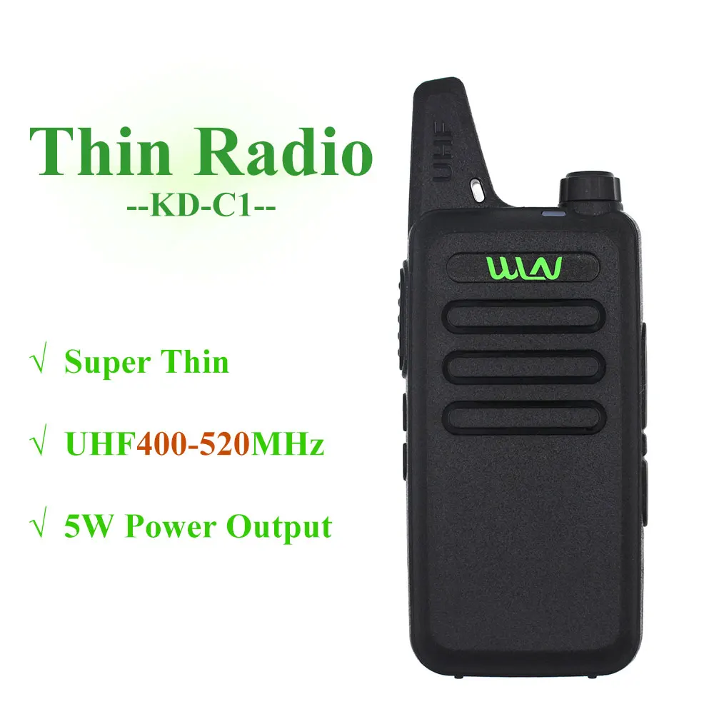 10PCS Win KD-C1 Mini Walkie Talkie 16 Channel UHF 400-470 Mhz Professional Two Way Radio с кабелем программирования |
