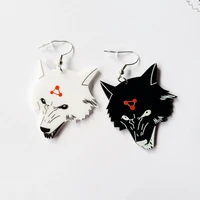yaologe sweet cool black white color dog head acrylic earrings 2021 new trendy woman earrings cute birthday gift for girlfriend