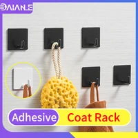 robe hook black self adhesive bathroom hooks for towels decorative coat hooks wall mounted door clothes bag hat key hanger rack