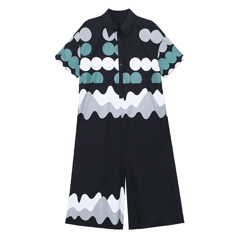 

SuperAen White Jumpsuit Women's New Summer 2021 Long Straight Loose High-end Casual Print Fashion Wide Leg Jumpsuit