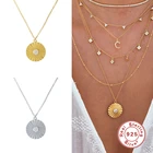 Aide 100% серебра 925 первоначальный Цепочки и ожерелья Для женщин класса Люкс, CZ цирконием, Круглые бриллианты Цепочки и ожерелья Bijoux Femme (украшения своими руками) Naszyjnik 1 шт.