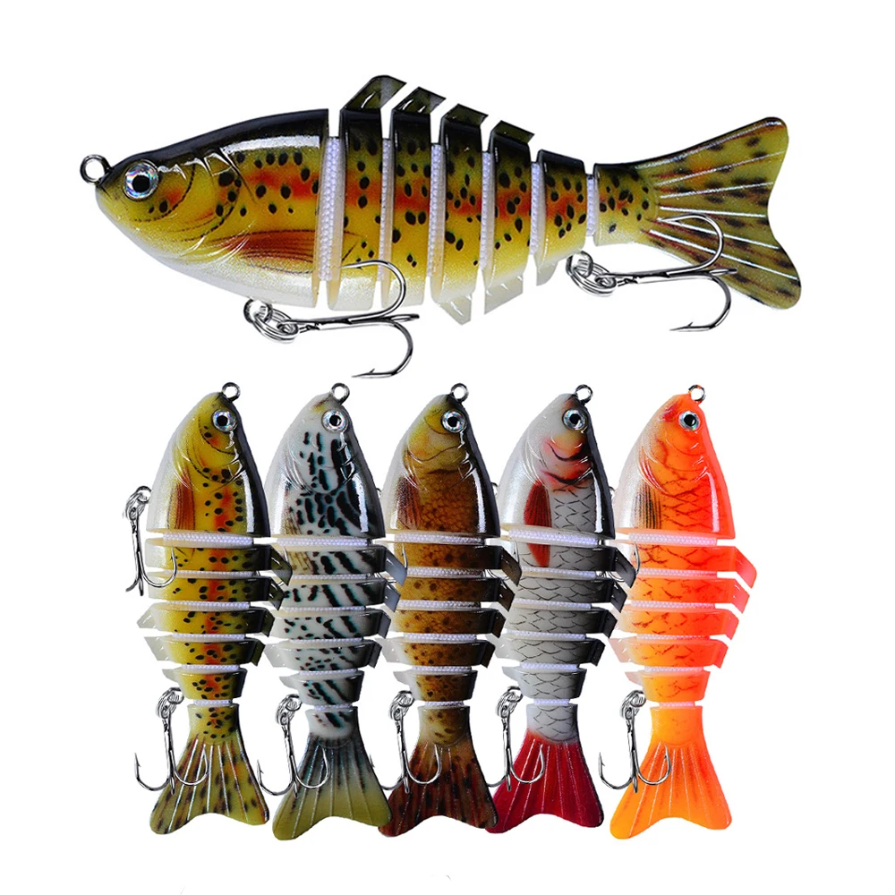 

1 шт для зимней рыбалки Шестерни бионические приманки для рыбной ловли многосекционные Плавание жесткий Bait10cm 15,5 г искусственный воблер (...