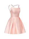 Элегантные Короткие атласные розовые платья для встречи выпускников с карманами трапециевидные платья-спагетти с перекрестной спинкой длиной до колена женские платья для вечеринок