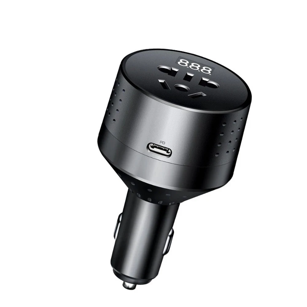 

Car Charger Transfer Multi Ports Usb Charger Converter Power Inverter 12V/24V to 110V/220V 100W Voltage Display Usb c for iPhone
