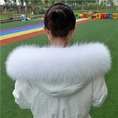 Genuine Real Raccoon Fur Collar Scarves Natural Raccoon fur Shawl Women Parka Coat Hood Trim Collar warm Fashion solid wrap - Цвет: 14