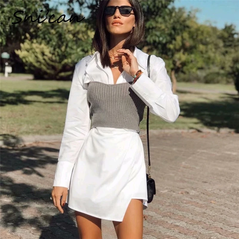 

Snican Women's Solid Casual Sweater Vest Za 2021 Pullover Ladies Tops Jumper Mujer Knitted Bust Wrap жилетки для женщин Spring