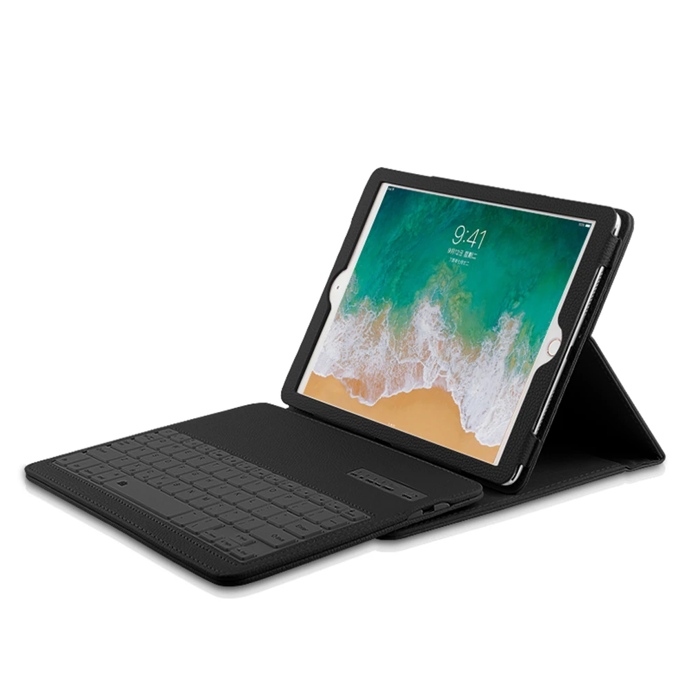 Чехол с клавиатурой для iPad Pro 12,9, чехол для планшета, чехол Litchi из искусственной кожи, чехол-книжка со съемной клавиатурой Blutooth