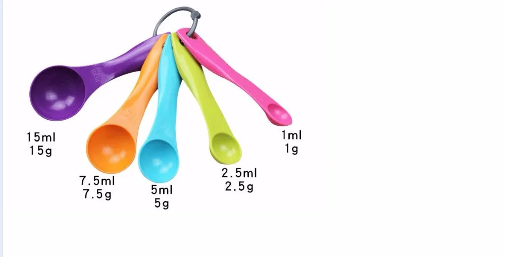 

Measuring Tools 5pcs/set Multi-function Colorful Kitchen Colourworks Measuring Seasoning Milk powder Spoon Baking Utensil Set