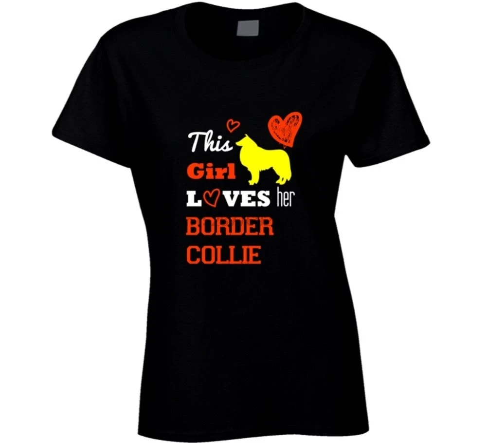 This Loves Her Border футболка с колли модный бренд забавная Футболка модная летняя