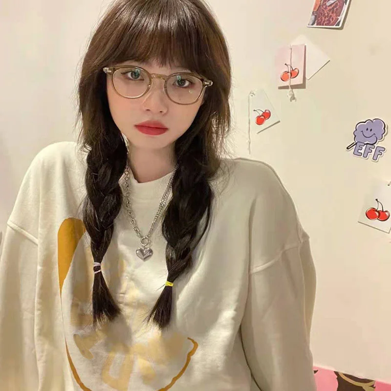 

Утепленный молочно-желтый свитер на флисовой подкладке, Женский весенне-осенний тонкий широкий свитер