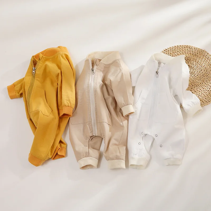 

Весенне-осенний комбинезон для малыша Девочки, Повседневный корейский боди с молнией для девочек, детская одежда, цельный комбинезон для но...