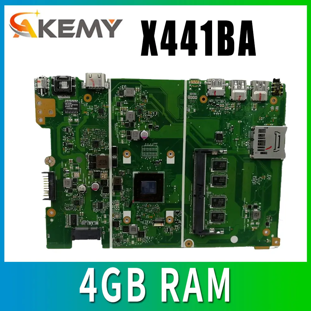 

X441BA материнская плата для ноутбука For Asus X441B X441BA материнская плата 100% тест 4 Гб RAM с ЦП