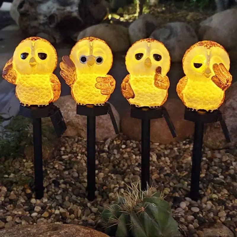 

Waterproof Solar Power LED Light Garden Path Yard Lawn Owl Animal Ornament Lamp Outdoor Garden Decor Accessories Statues