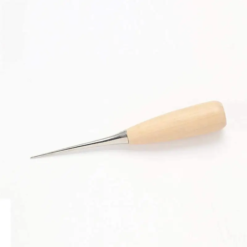 

Wooden Handle Awls DIY Leather Tent Sewing Awl Pin Punch Hole Shoes Repair Tool Hand Stitcher Leather Craft Needle