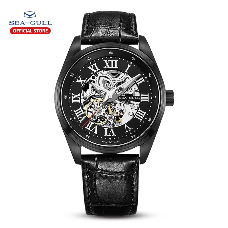 Женские полностью полые механические часы с металлическим ремешком