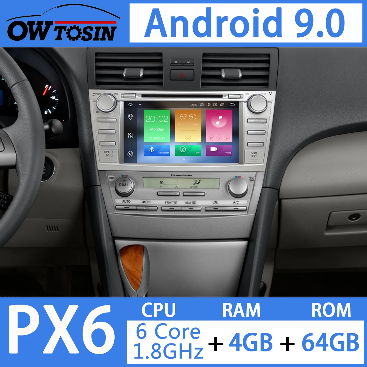 8 &quotPX6 4 Гб ОЗУ + 64 ПЗУ Android 9 0 Автомобильный мультимедийный DVD Радио GPS плеер для Toyota