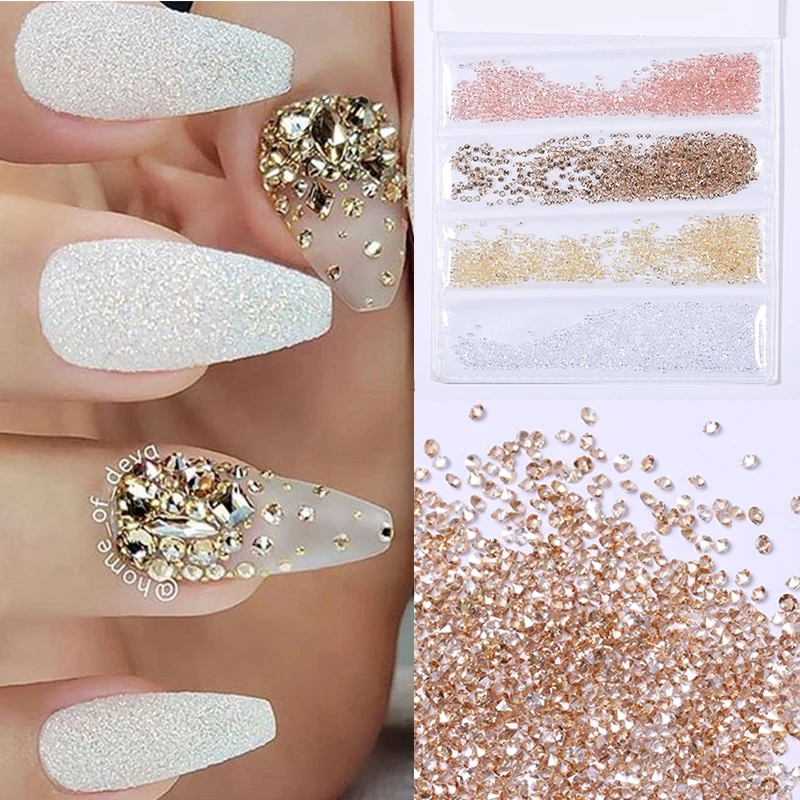 720*4 шт/сумка разноцветные для ногтей Стразы красочные блестящие 1 мм острые