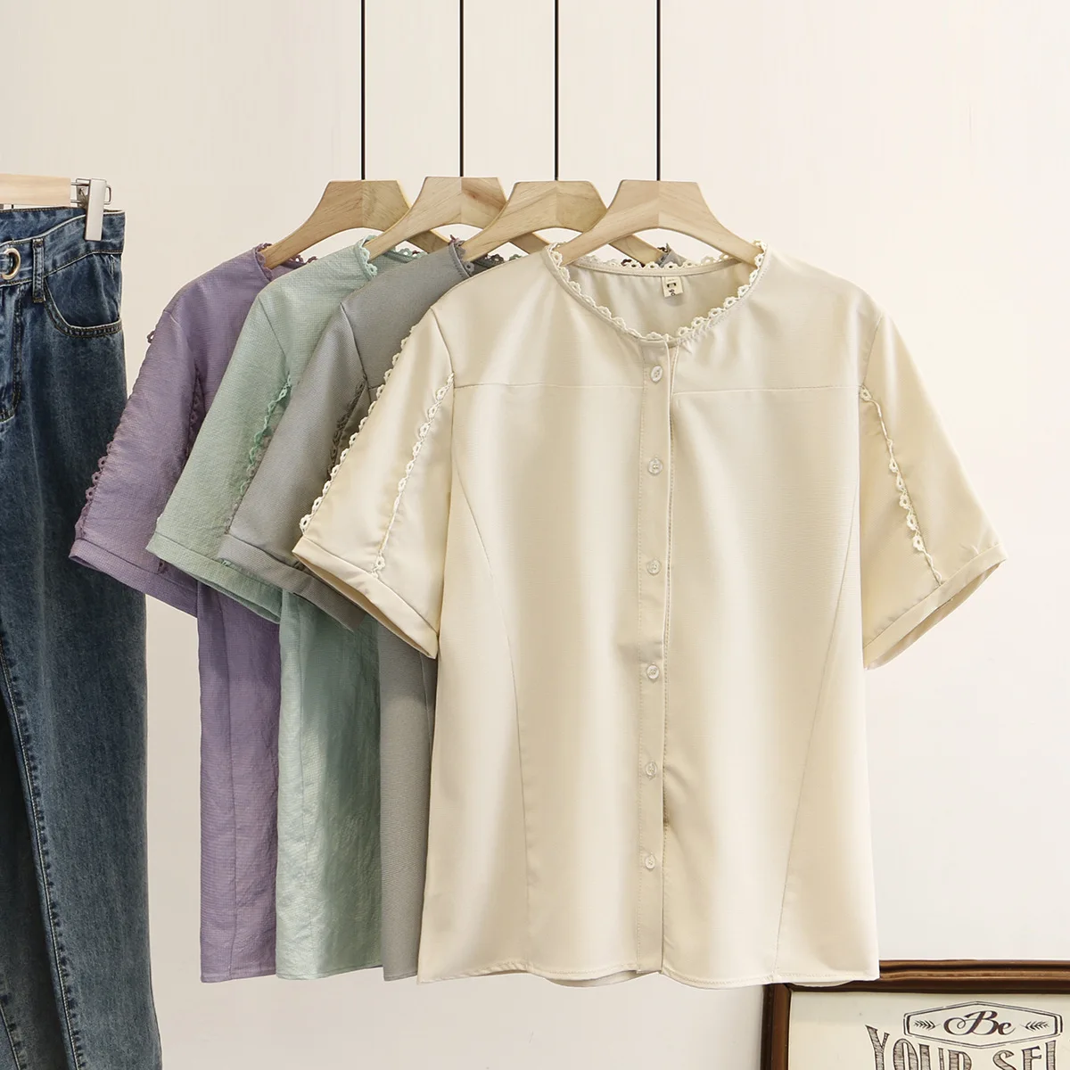 Женская летняя рубашка женские топы однотонная блузка с коротким рукавом модная