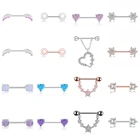 Кольца для пирсинга женские с кристаллами в форме сердца, кольцо для сосков штанга для сосков, пикантные кольца для сосков, ювелирное украшение для пирсинга, 2 шт.1 шт.