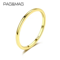 pagmag minimalism glossy 925 sterling silver finger rings for women female korean statement wedding band fine jewelry