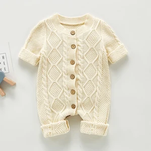 Осенние Комбинезоны для маленьких мальчиков и девочек, однотонные комбинезоны с длинным рукавом для маленьких девочек от 0 до 3 лет, комбинезоны для новорожденных мальчиков и девочек, одежда