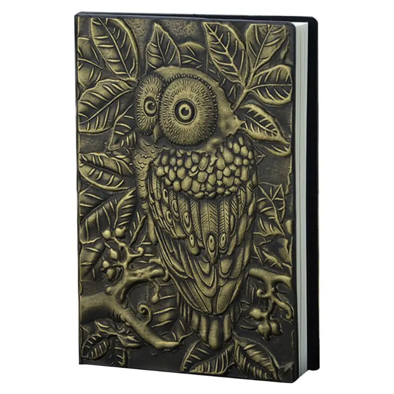 

3D Carving Owl Embossed Notebook Journal Notepad Travel Diary Planner Sketchbook School Office Supplies