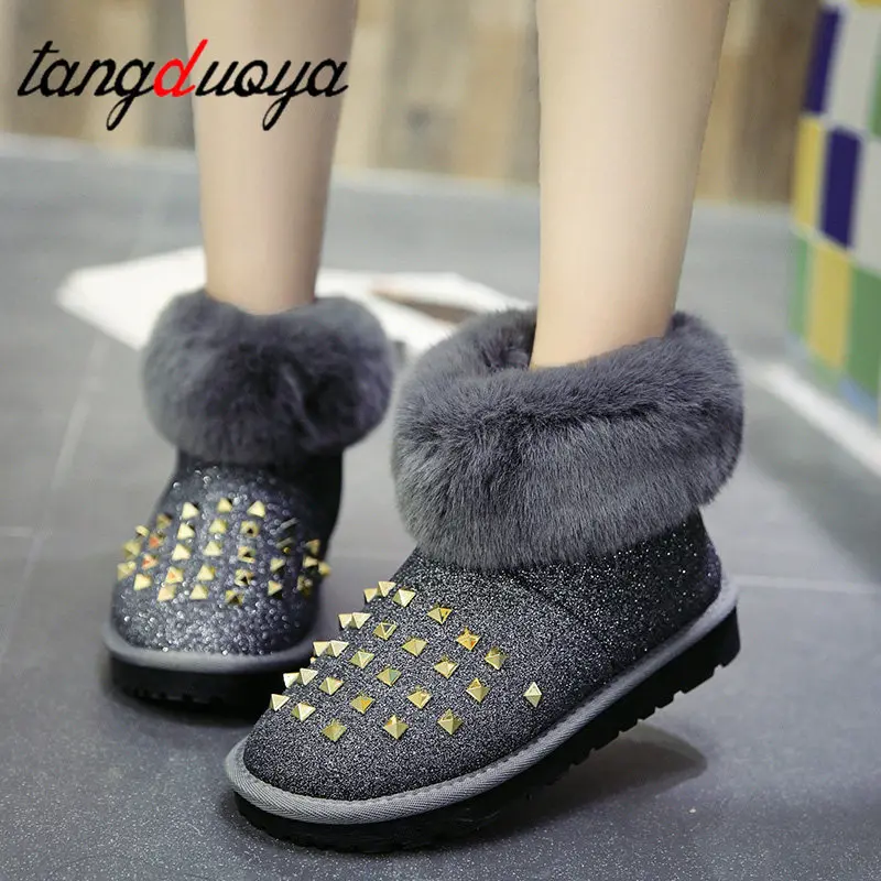 Женские зимние теплые сапоги с противоскользящей подошвой женские модный стиль