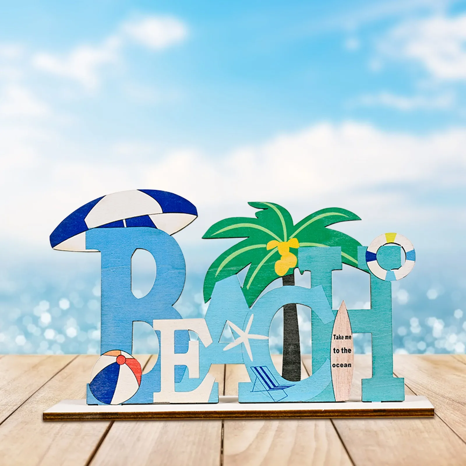 Океана орнамент в виде пляжные Алфавит Форма ремесло украшение для дома стол