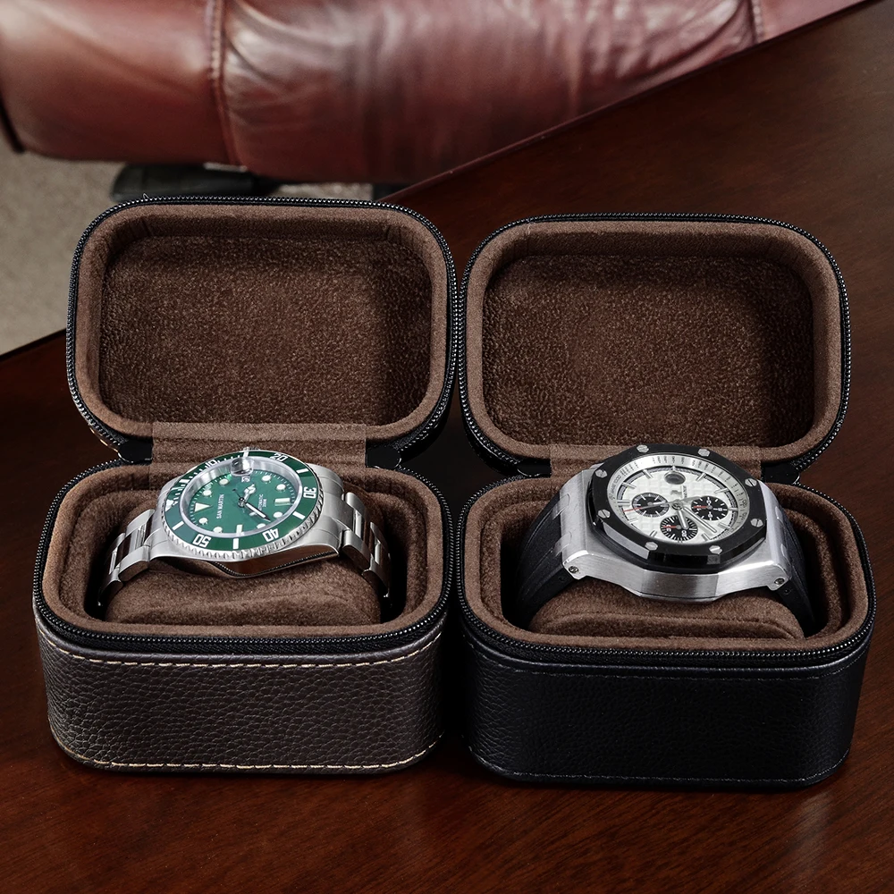 San Martin Simple Leatherette Accessory Holder For Watch Gift High Quality Watch Holder Case Vintage Watch Boxes Storage Box