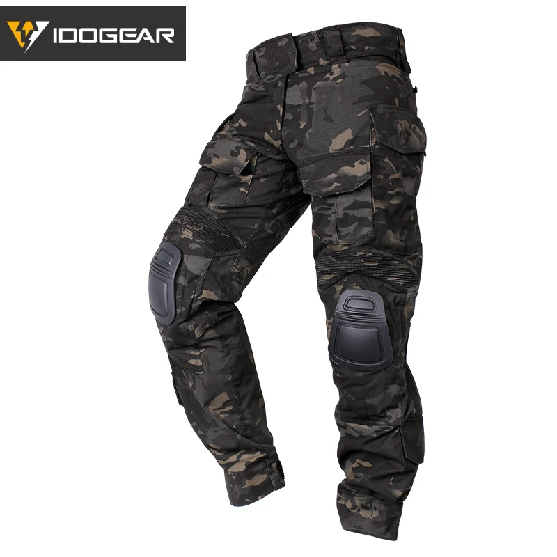 IDOGEAR Gen3 боевые брюки с наколенниками страйкбол тактические брюки Мультикам CP охотничьи камуфляжные брюки Ghillie Мультикам черные