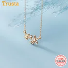 TrustDavis Женская мода подлинный 925 стерлингового серебра милый цветок CZ кулон ожерелье Свадебная вечеринка Fine S925 ювелирные изделия DB969