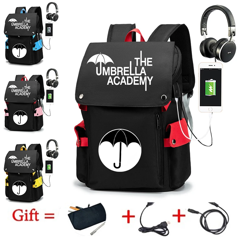 

The Umbrella Academy USB Backpack For Teenagers 3D Printe Capacity Famous School Bags Casual Women Men Laptop Mochila infantil