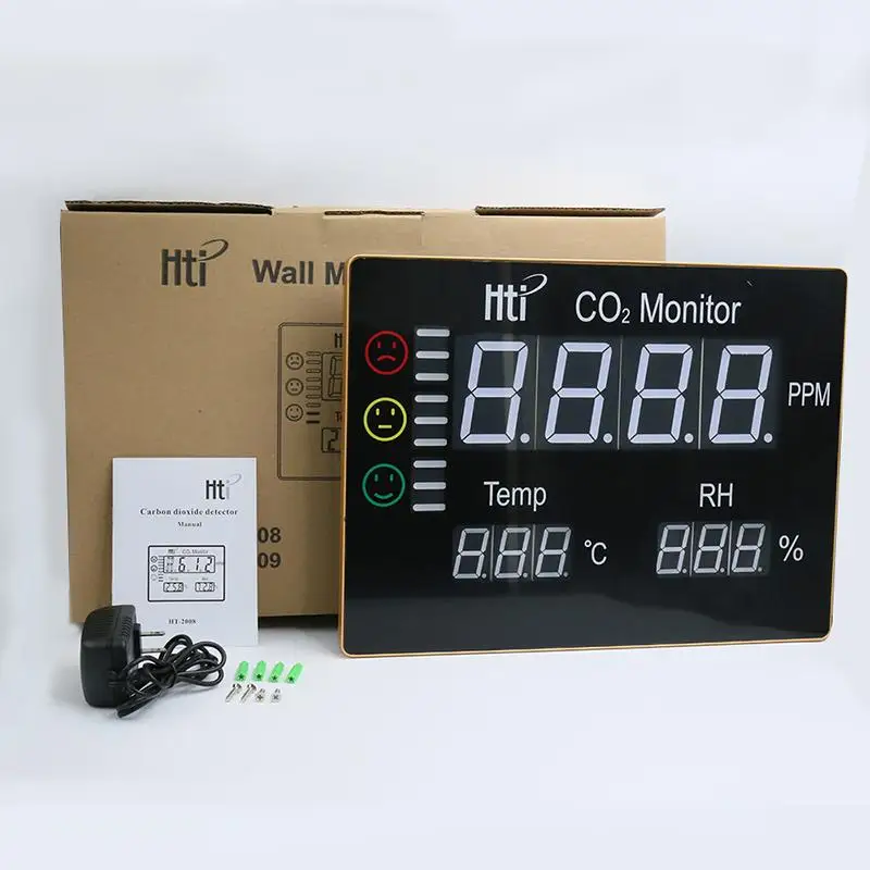 

HT-2008 CO2 Meter Temperature Humidity Sensor Tester Air Quality Monitor Analyzer Carbon Dioxide Gas TVOC HCHO Detector