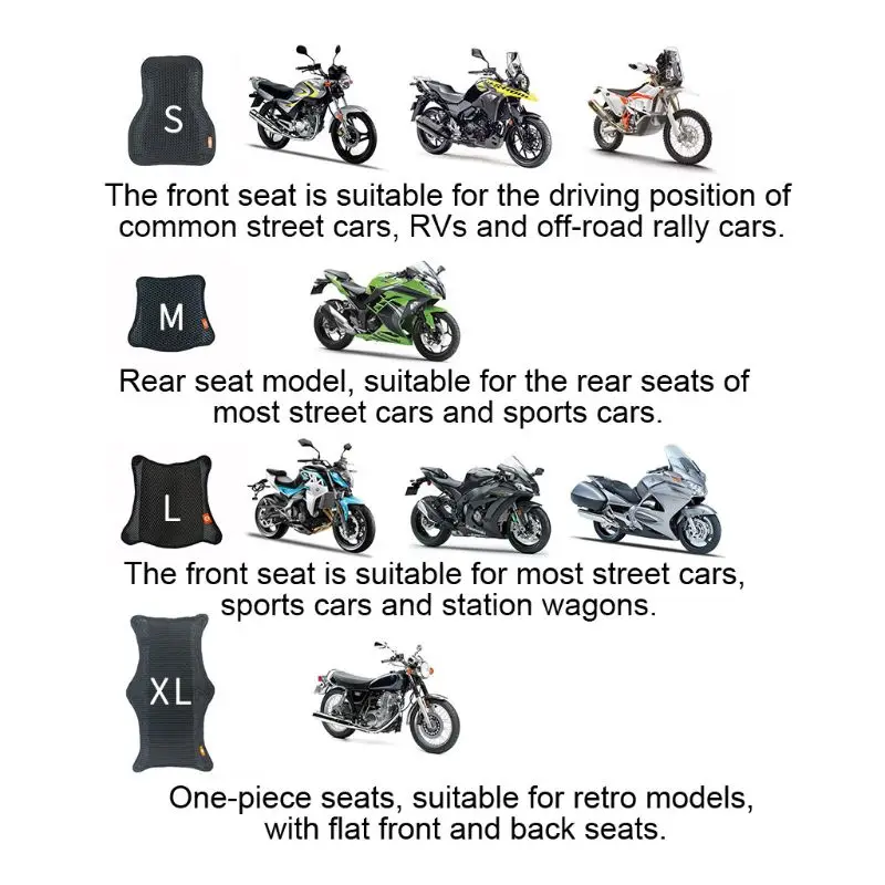 Summer Motorcycle Breathable Cool Sunproof Seat Cushion Cover Heat Insulation Mounting Air Pad Motorbike Protection W91F | Автомобили и