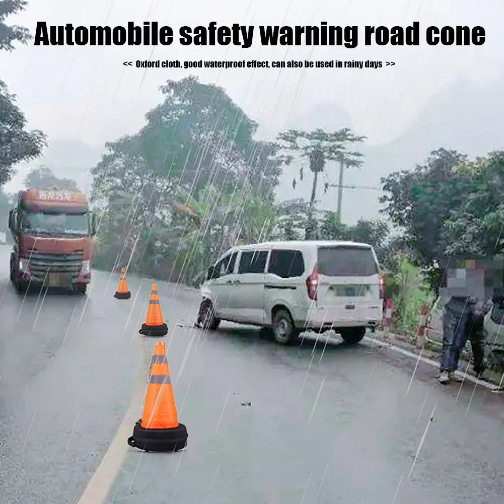 

Telescopic Folding Road Cone Barricades Warning Sign Reflective Cone for Tesla Model 3/Y/X/S Traffic Cone Orange Reflective Tape