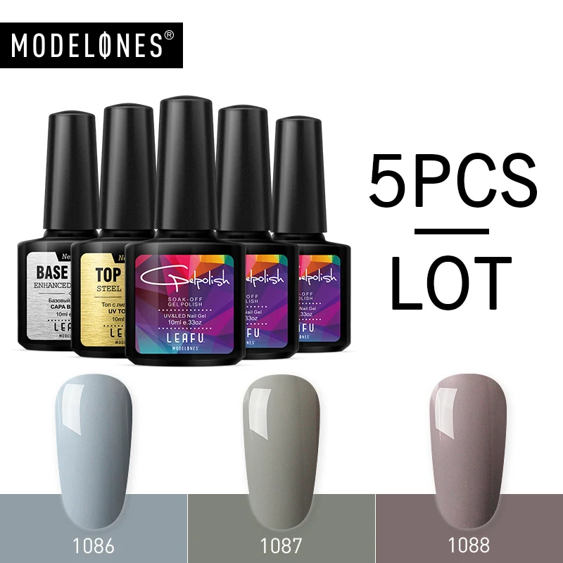 Modelones 5 шт./партия базовое верхнее пальто УФ гель для ногтей набор основа