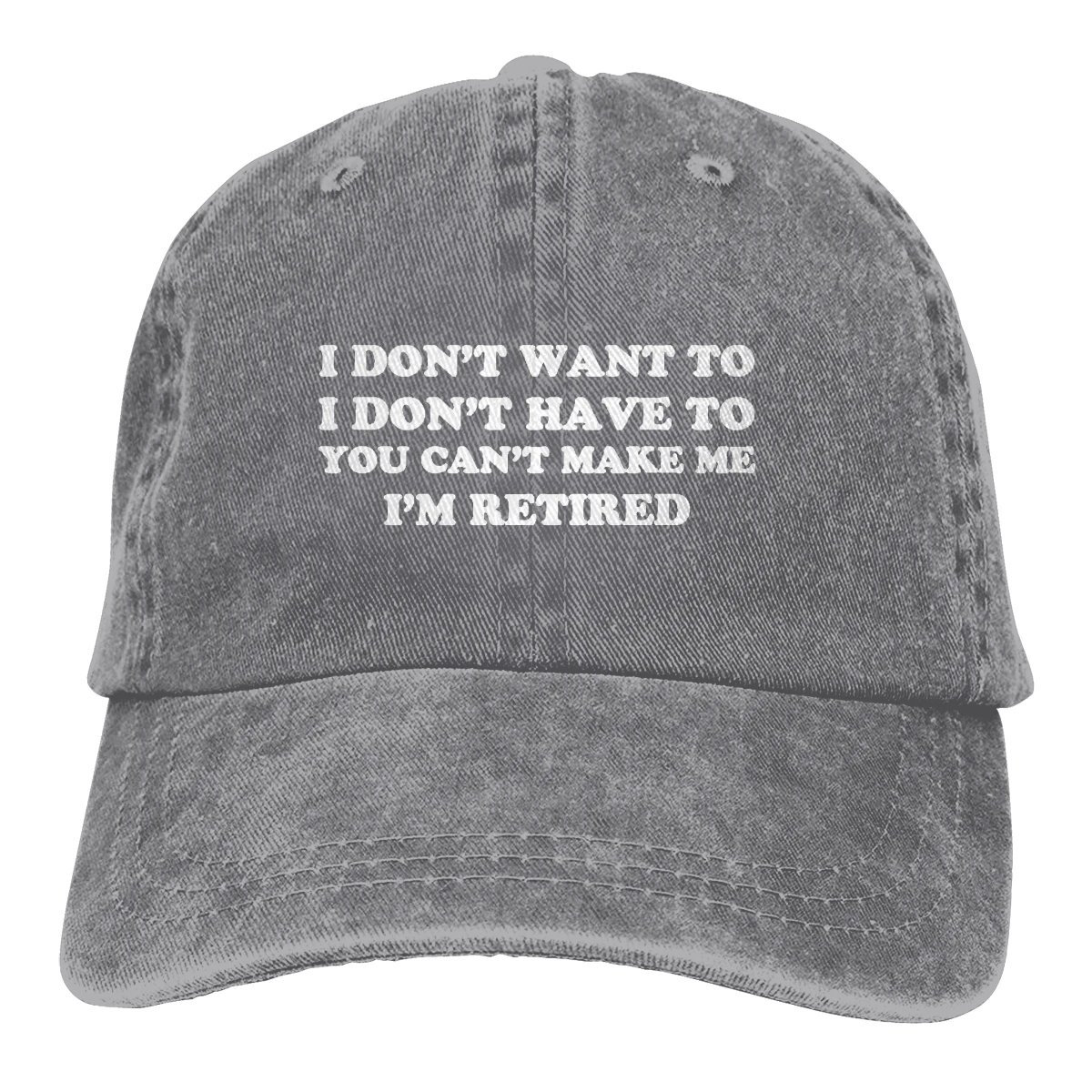 

I Don't Want To I'm Retired Hats For Men Women Fashionable Adjustable Baseball Cap Vintage Dad Hats