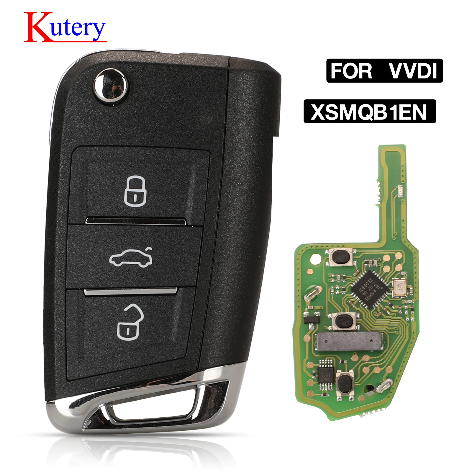 

Kutery 3 Buttons Xhorse PN: XSMQB1EN VVDI Car Smart Remote Control Foiding Filp Key VVDI Universal Smart Proximity For VVDI