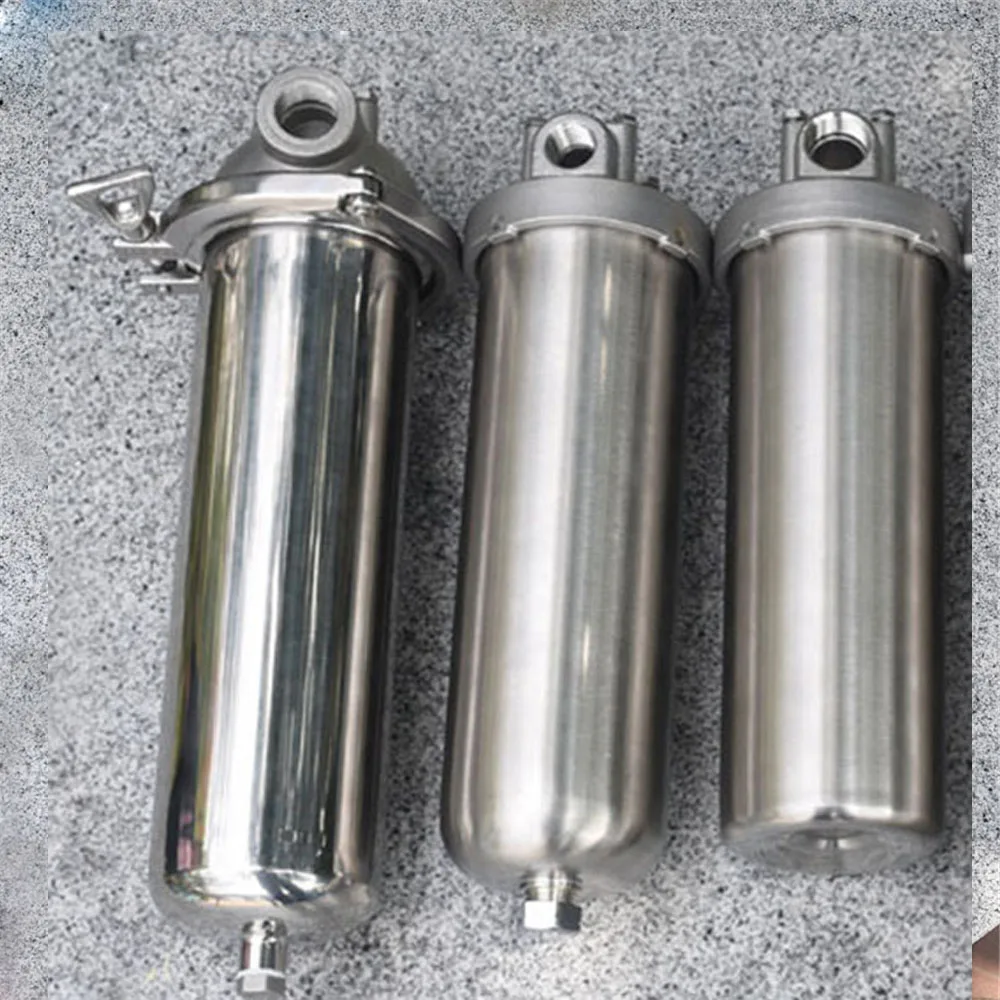 Front Filter SS304 Stainless Steel Well Water Tap Pipe Central Purifier Pre-filter 10" DN10/DN15/DN20 with Drain Outlet |