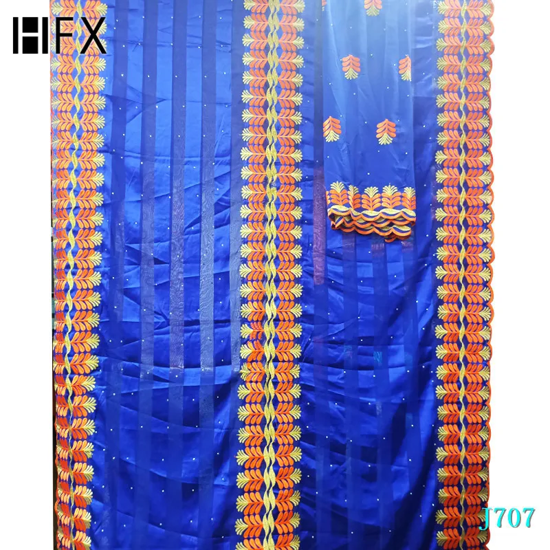 Новое поступление африканские Базен Riche Getzner 2019 Королевский синий вышитые