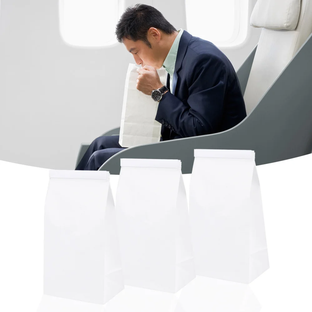 

25pcs Disposable Barf Bags Travel Motion Sickness Vomit Bags (White)