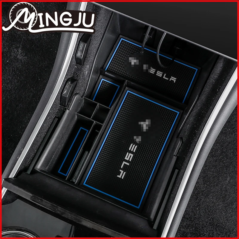 

car central control storage box central storage box grid for Tesla Model3 2018 2019 2020 interior modification accessories