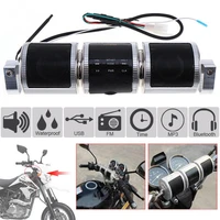 waterproof silver aluminum motorcycle music player with fm radio and mp3 usb interfaces for motorcycle