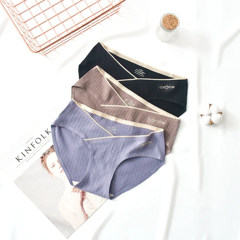 

Antibacterial Pregnant Women's Underpants Low Waist Belly Support pants Large size Seamless Underwear maternity clothes