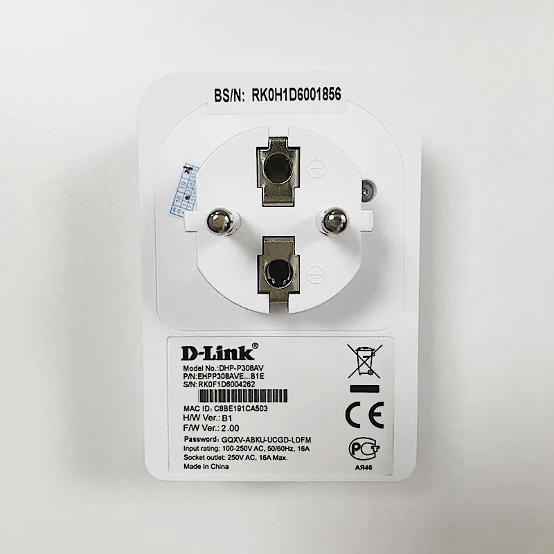 

95%New 500Mbps DHP-P308AVPowerline Adapter HomePlug PassThrough Adaptor for D-LINK IPTV PLC STB DVB HTPC Router EU Plug Version